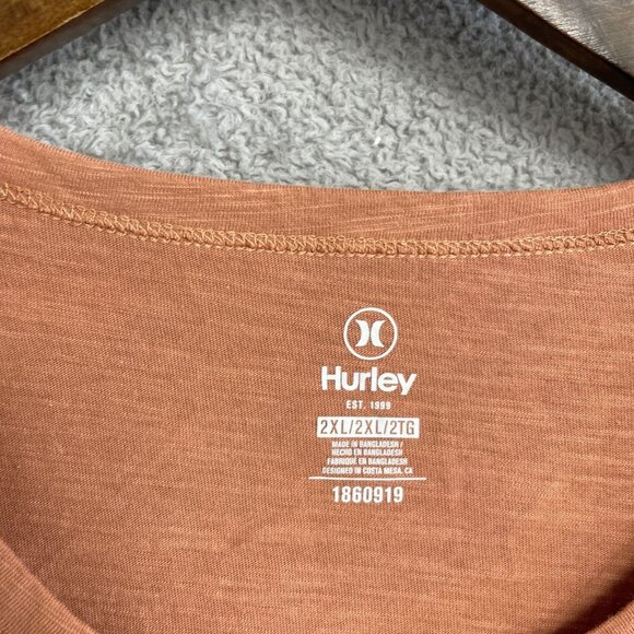 NEW Hurley Men's Size XXL Round Neck Graphic Tee Orange - Picture 4 of 6